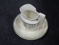 A 19th century Minton wash jug with basin