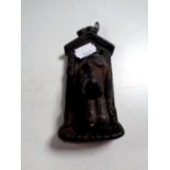 A Victorian cast iron dog's head door knocker