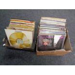 Two boxes containing a good collection of vinyl LPs to include Black Sabbath, Jimmy Hendrix,