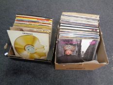 Two boxes containing a good collection of vinyl LPs to include Black Sabbath, Jimmy Hendrix,