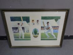 A Mark Coombs signed limited edition cricketing print,
