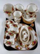 Forty-eight pieces of Royal Albert Old Country Roses dinner and cabinet china