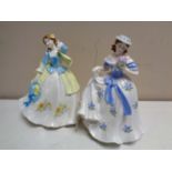 Two Royal Worcester limited edition figures, Sweet Forget Me Not and Sweet Daffodil,