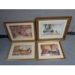 Four William Russell Flint prints in gilt frames