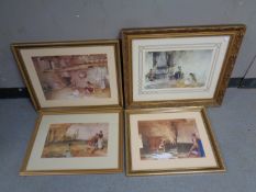 Four William Russell Flint prints in gilt frames