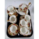 A Royal Albert Old Country Roses twenty-two piece tea service