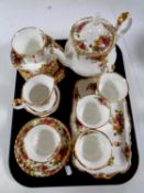 A Royal Albert Old Country Roses twenty-two piece tea service