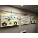 Four vintage motorcar posters, three by Rekord,