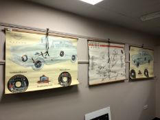 Four vintage motorcar posters, three by Rekord,