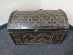 An antique Persian style dome topped trunk