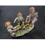 An Italian pottery figure group,