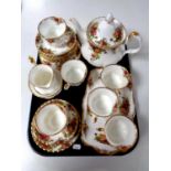A Royal Albert Old Country Roses twenty-one piece tea service
