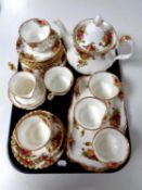 A Royal Albert Old Country Roses twenty-one piece tea service