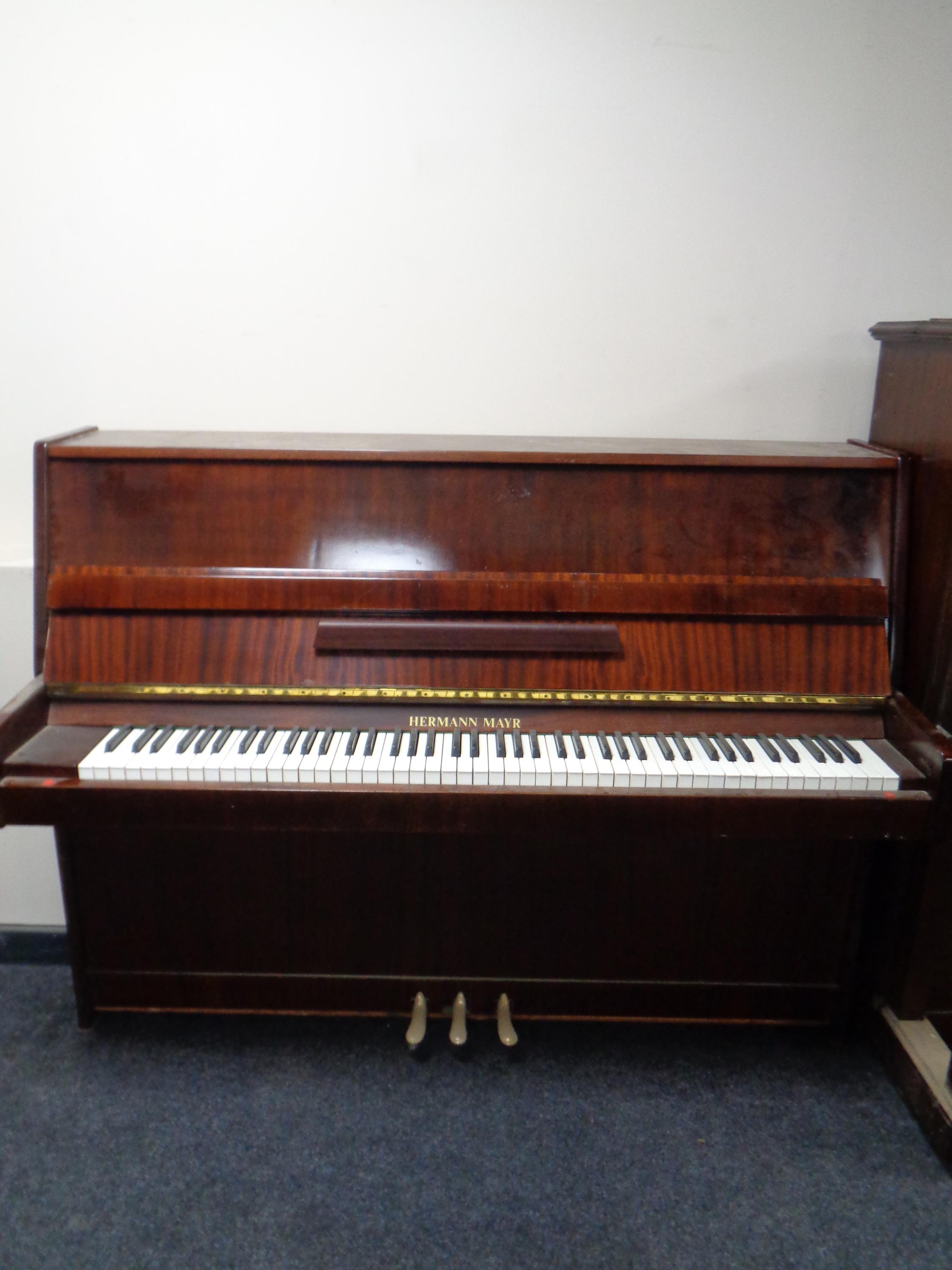 A Hermann Mayr overstrung upright piano