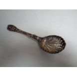 A silver filigree serving spoon (hallmarks rubbed) CONDITION REPORT: 80g