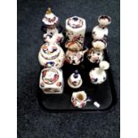 A tray containing ten pieces of Masons Mandalay china to include vases,