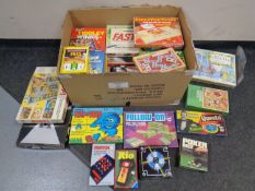A box containing a large quantity of 20th century board games by Spears,