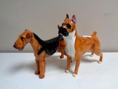 Two Royal Doulton figures of dogs,