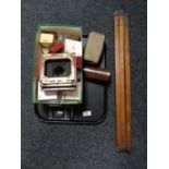 A mahogany and brass plate camera by J Lancaster and Son of Birmingham,