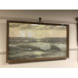 After Ed Mandon : Waves at sunset, colour print,