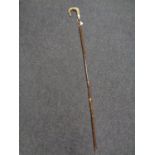 A horn handled shepherd's crook