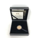 A 2017 South African Quarter Ounce Gold Krugerrand, in box with certificate.