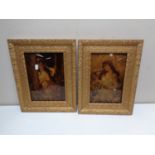 A pair of 19th century crystoleums in gilt composite frames