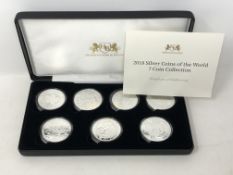 A 2018 Silver Coins of the World 7 Coin Collection, comprising UK Silver Britannia,