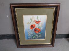 A Clem Spencer relief painting, poppies,