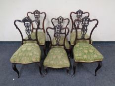 A set of four 19th century mahogany drawing room chairs together with a pair of matching bedroom