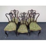 A set of four 19th century mahogany drawing room chairs together with a pair of matching bedroom