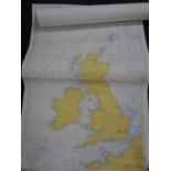 A roll of sea depth maps,