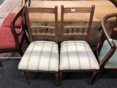 Two Edwardian oak bedroom chairs