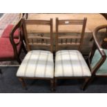 Two Edwardian oak bedroom chairs