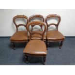 A set of four Victorian mahogany dining chairs