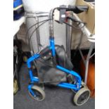 A mobility walking aid together with two zimmer frames