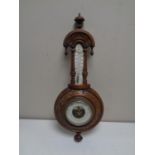 A carved Edwardian barometer (as found)
