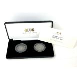 King Charles I Silver Coin Pair, comprising shilling and half crown, boxed with certificate.