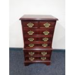 A Georgian style mahogany seven drawer chest on chest,