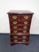 A Georgian style mahogany seven drawer chest on chest,
