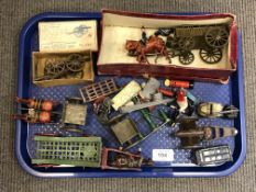 A tray of 20th century hand-painted die cast military figures including Britains General Service