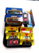 A tray containing die cast cars to include Shell and Maisto sports car collection,