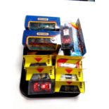 A tray containing die cast cars to include Shell and Maisto sports car collection,