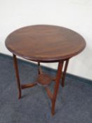 A late Victorian inlaid mahogany circular occasional table