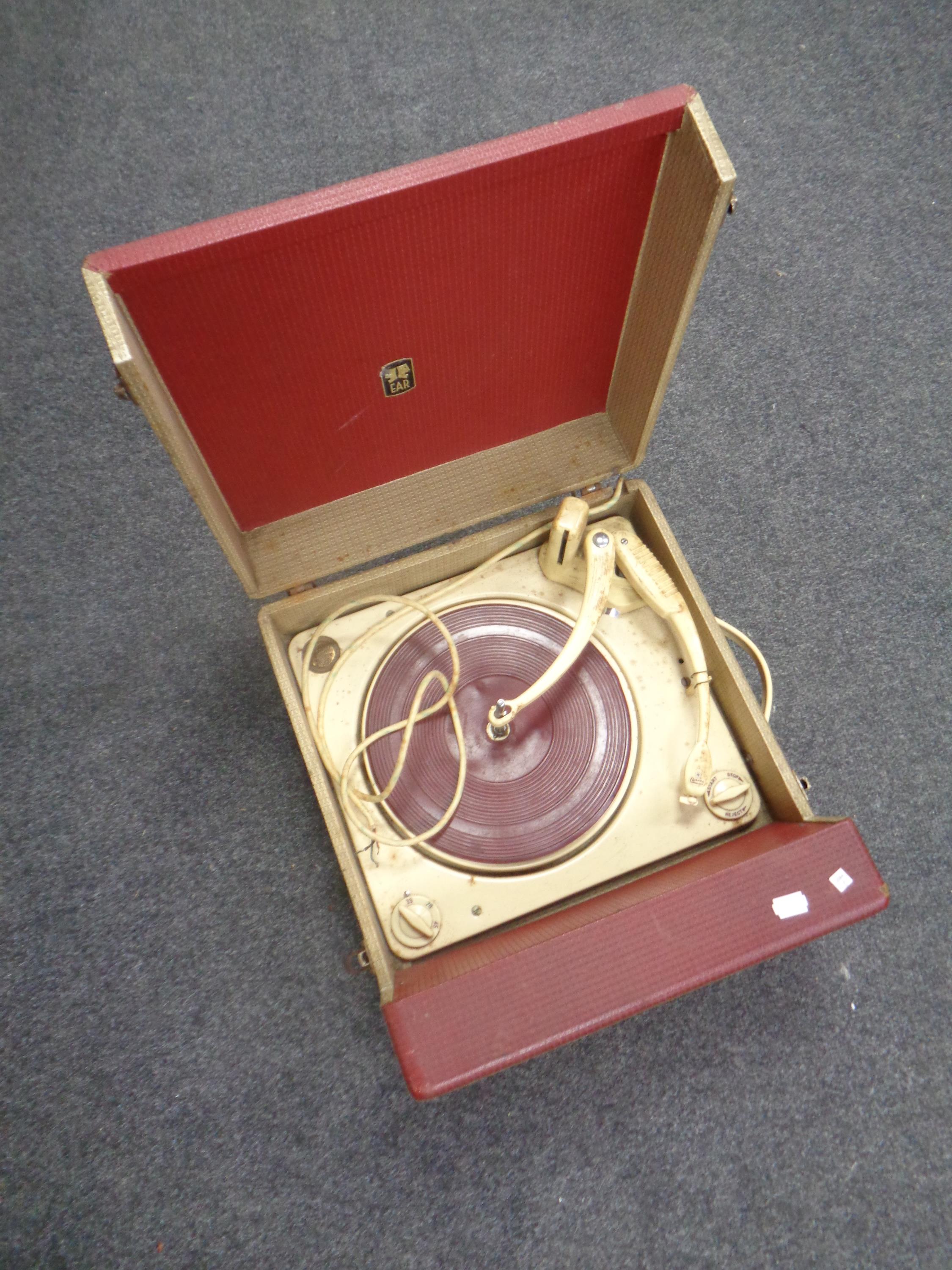 A mid 20th century EAR table top electric record player