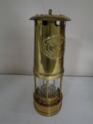 An E Thomas and Williams brass miner's lamp