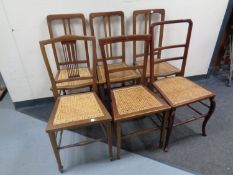 Six Edwardian bergere seated bedroom chairs