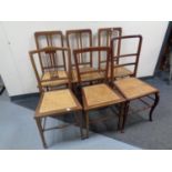Six Edwardian bergere seated bedroom chairs