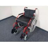 A folding lightweight wheelchair with cushion