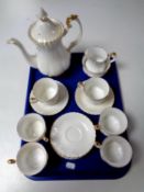 A tray containing a fifteen piece Royal Albert Val D' Or bone china tea service